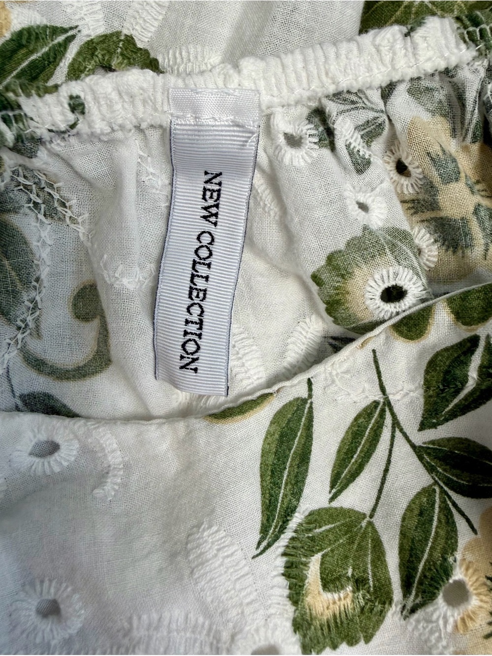 Made in Italy Floral Eyelet Midi Dress Green Botanical Cottagecore Boho Prairie - Picture 5 of 7